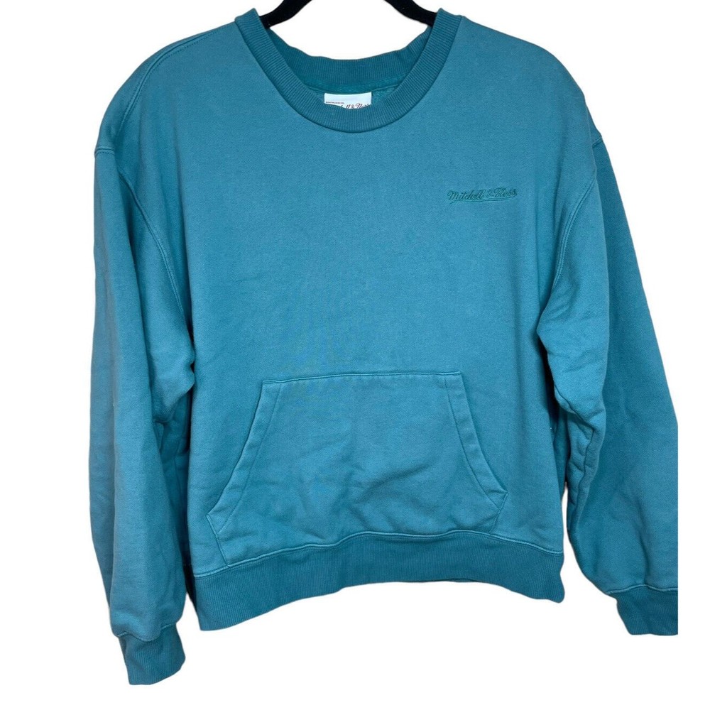 MITCHELL AND NESS WOMENS‎ SWEATSHIRT Aqua Blue 2XL Pullover Crewneck Nostalgia
